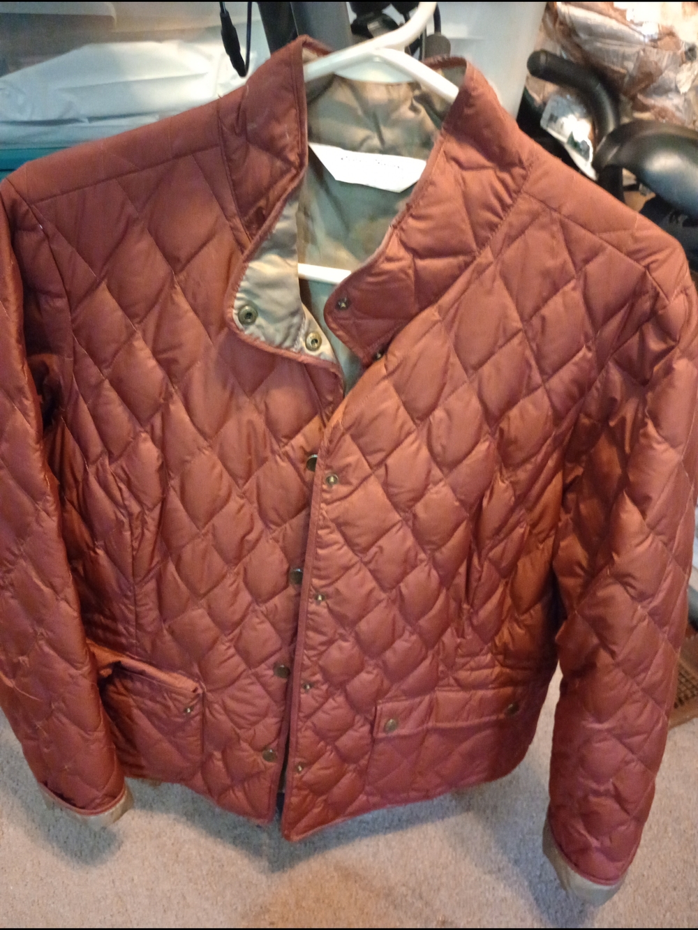 Eddie Bauer Quilted Rust-Red Lightweight Puffer Jacket
